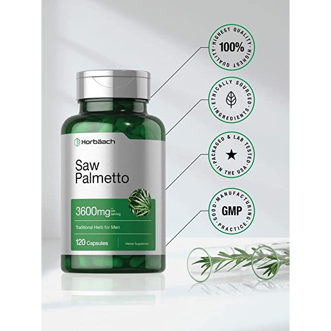 Horbaach Saw Palmetto 3600mg - Viên uống hỗ trợ sức khỏe tuyến tiền liệt và đường tiết niệu 120 viên