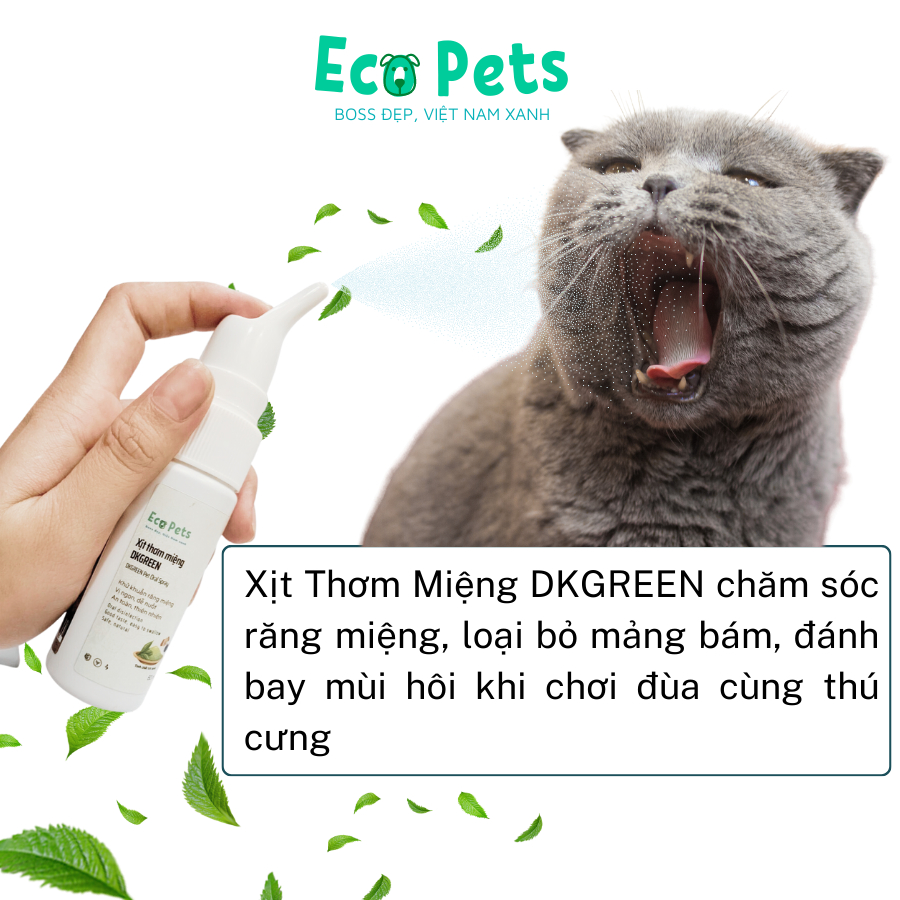 Xịt thơm miệng DKGREEN cho chó mèo giúp thơm miệng giảm mùi hôi - 60ml ECOPETS