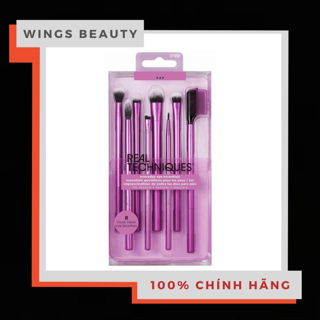 REAL TECHNIQUES - Bộ cọ mắt Everyday Eye Essentials (8pcs)