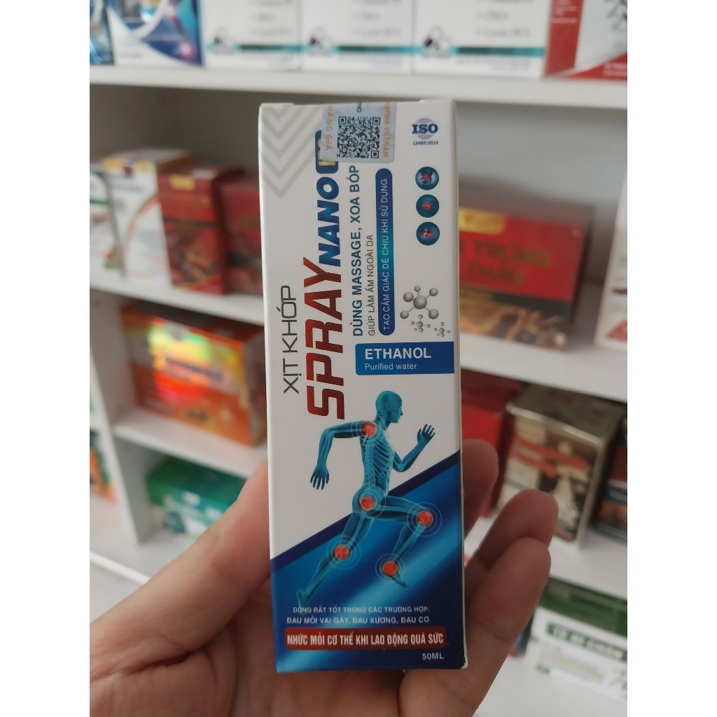 Xịt khớp SPRAY NANO IDC dùng xoa bóp giảm nhanh các triệu chứng đau mỏi vay gáy, xương khớp, bong gân.