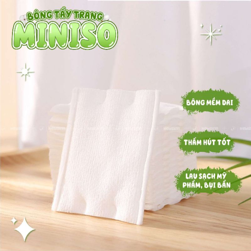 Bông tẩy trang Nhật Miniso_siêu mềm_siêu dai