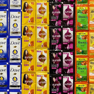 Combo 30 gói Dầu gội dầu xả Dove, Clear, Sunsilk, Pantene ,Head...