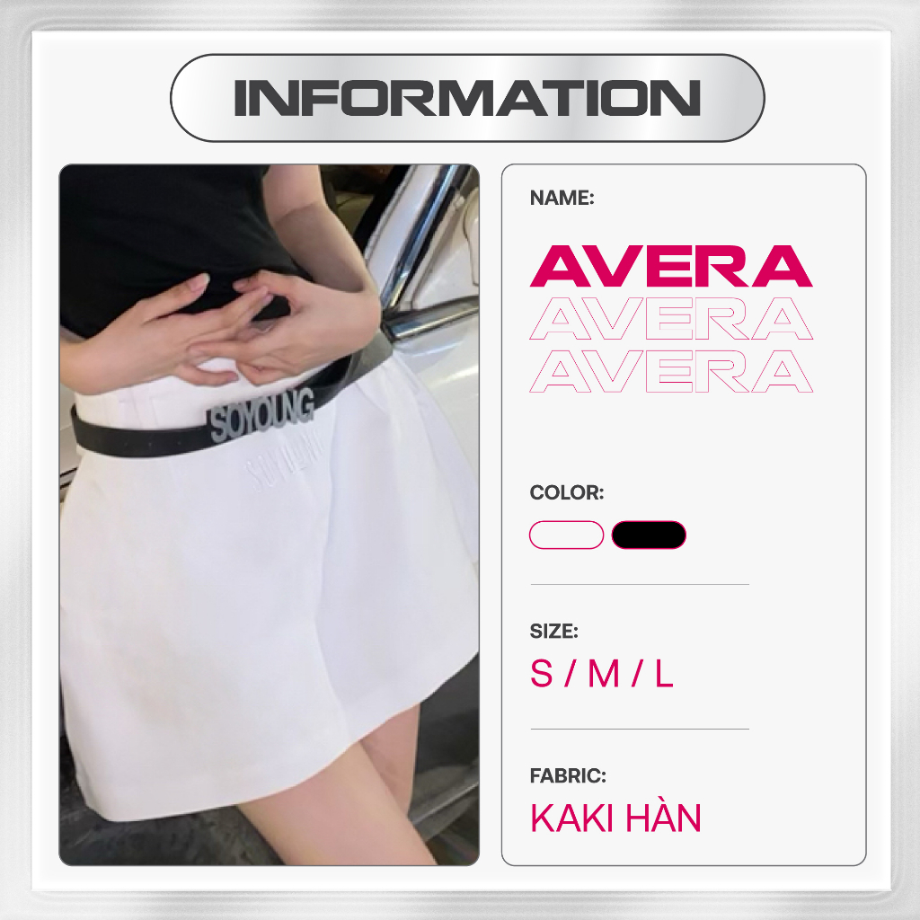 Chân váy chữ a ngắn y2k công sở AVERA chất liệu kaki Hàn SOYOUNG - CVSY190751