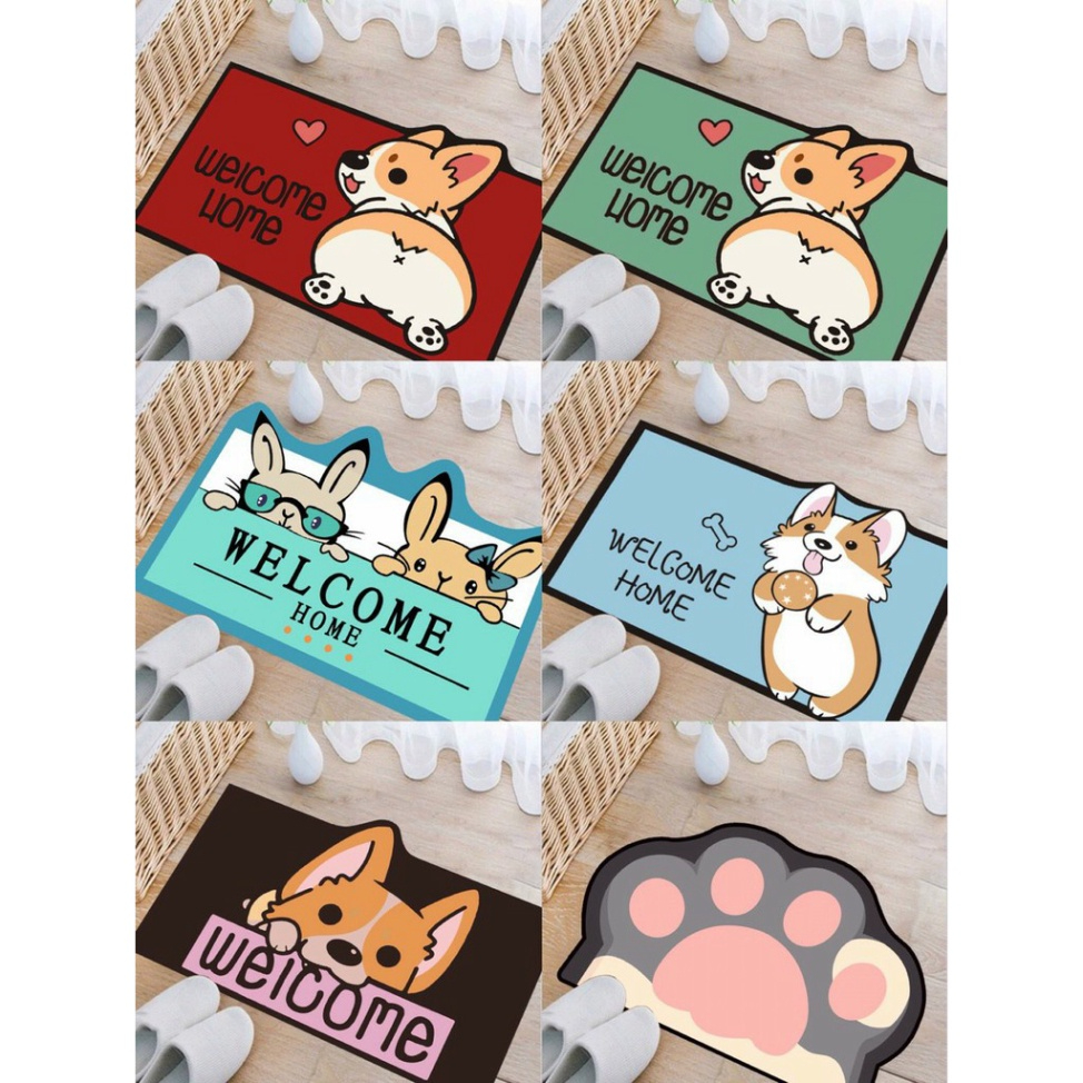 Combo Thảm Trải Sàn BK09, Thảm Lau Chân 3D Hình Thú, Thảm Bếp Thảm Lông Chống Trượt,Chống Hôi Chân,Thấm Hút Tốt