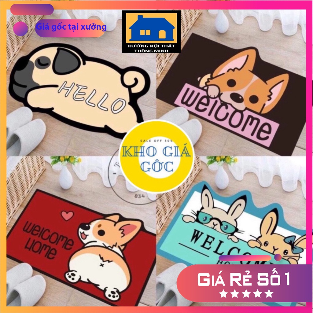Combo Thảm Trải Sàn BK09, Thảm Lau Chân 3D Hình Thú, Thảm Bếp Thảm Lông Chống Trượt,Chống Hôi Chân,Thấm Hút Tốt