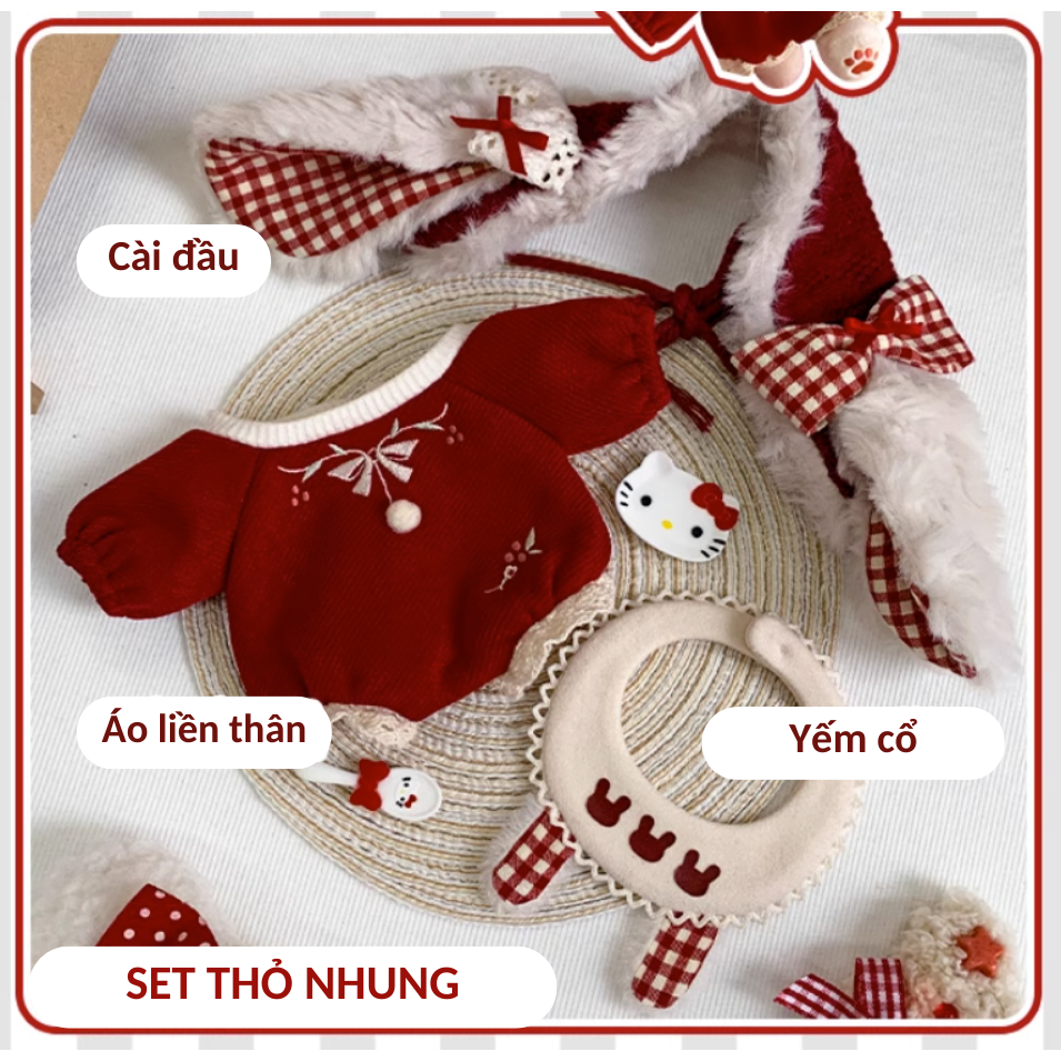 Outfit doll 10cm, 20cm - Quần áo liền thân búp bê bông 10cm, 20cm tủ Forest