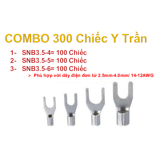 Cos Y SV3.5-4, đầu cos chữ y, cosy /phù hợp với dây điện từ 2.5-4.0mm, đầu nối dây điện chữ y, SV3.5-4