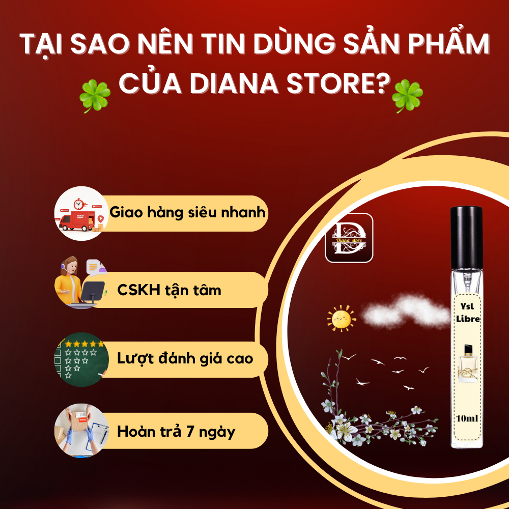 Nước hoa nữ ysl libre edp dung tích 10ml nồng nàn ấm áp- DIANA STORE