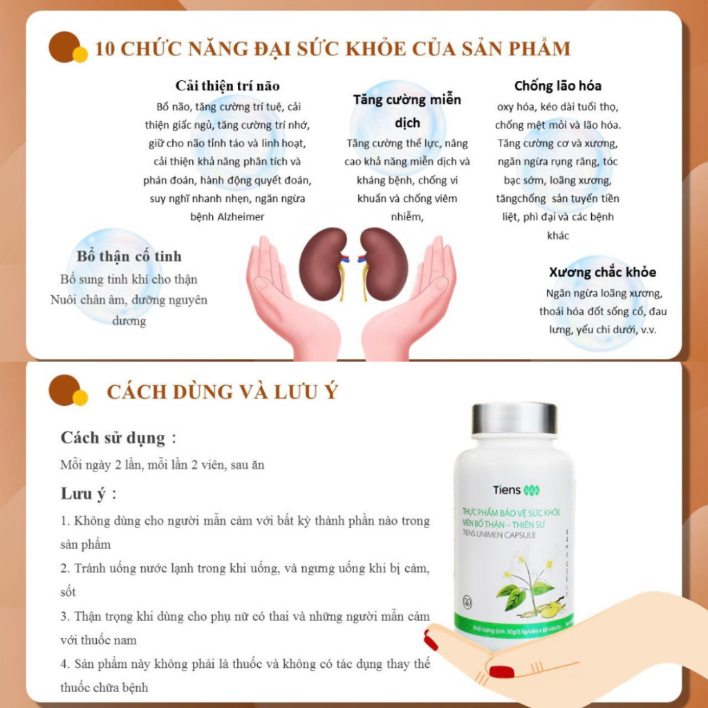 BỔ THẬN THIÊN SƯ - TPBVSK Viên Bổ thận - Thiên Sư - 60 Viên