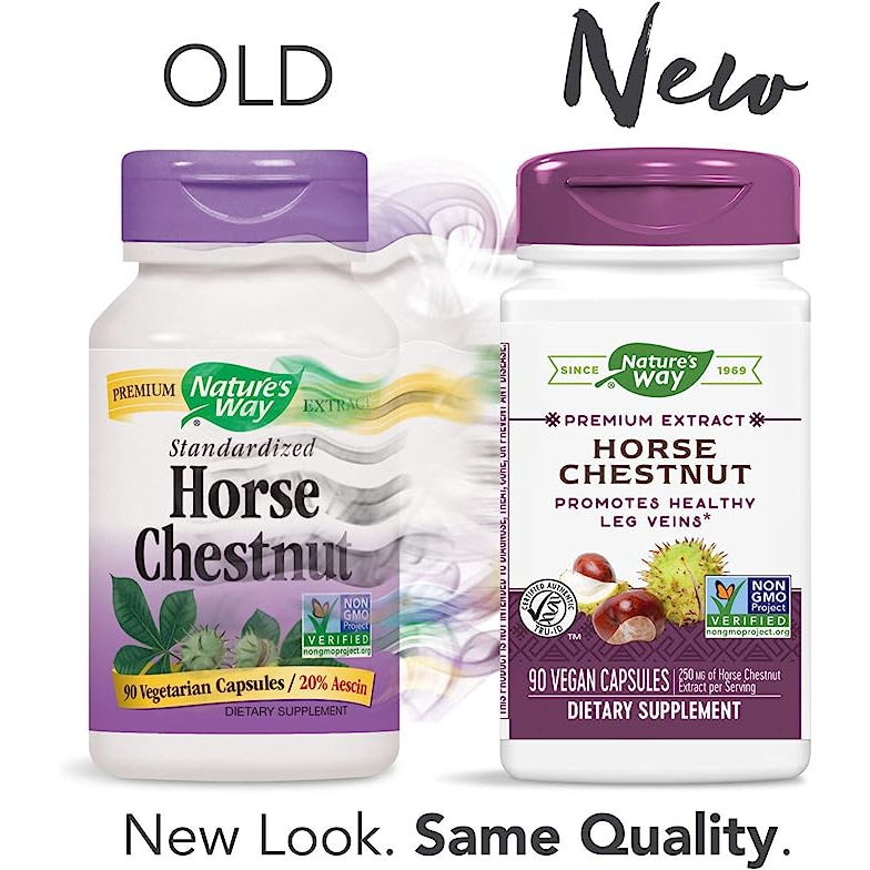 Nature's Way Horse Chestnut 250mg - Viên uống hỗ trợ giãn tĩnh mạch chân, giúp lưu thông máu 90 viên
