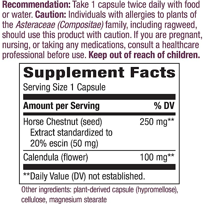 Nature's Way Horse Chestnut 250mg - Viên uống hỗ trợ giãn tĩnh mạch chân, giúp lưu thông máu 90 viên