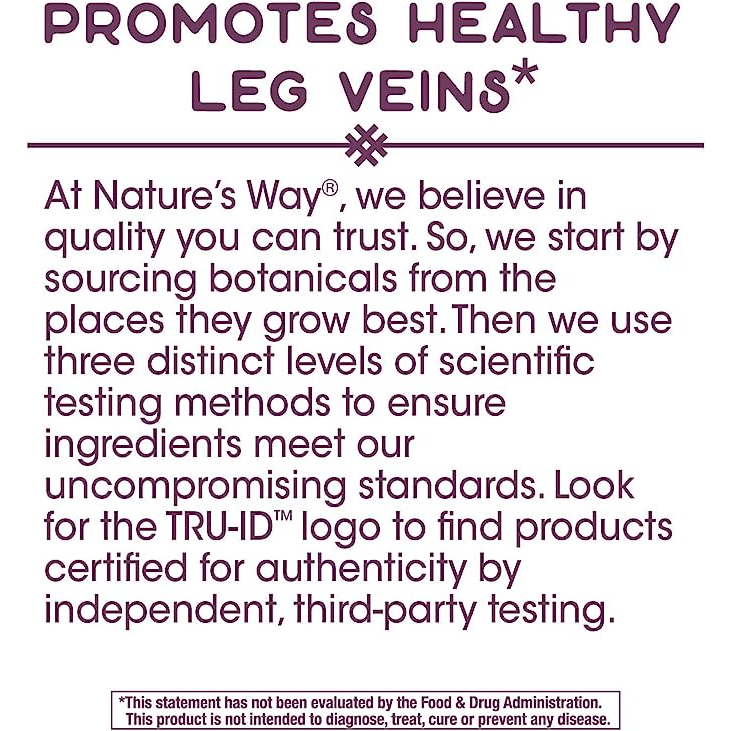 Nature's Way Horse Chestnut 250mg - Viên uống hỗ trợ giãn tĩnh mạch chân, giúp lưu thông máu 90 viên