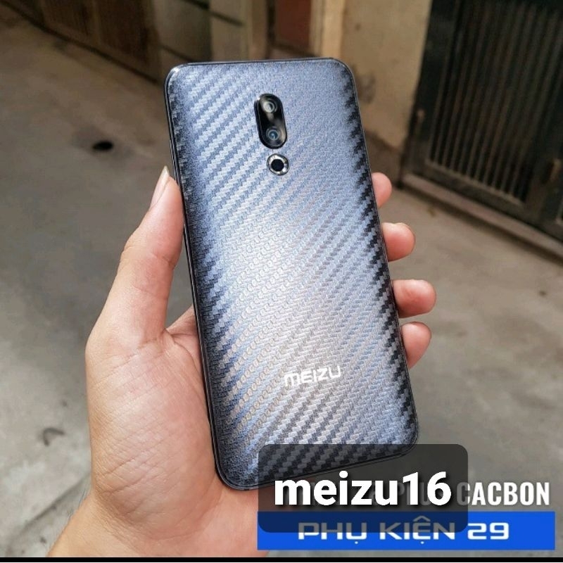 [Meizu 16] Dán lưng 3D vân Cacbon - Carbon