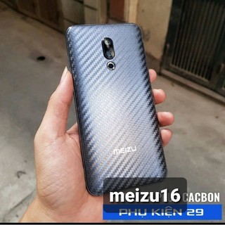 [Meizu 16] Dán lưng 3D vân Cacbon - Carbon