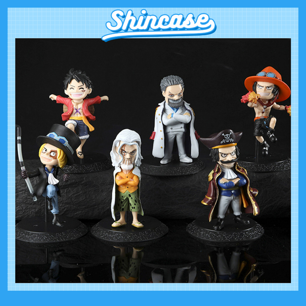 Mô hình Anime 6 nhân vật trong One Piece Luffy Ace Sabo Grap Roger Rayleigh cao 10-11cm - Shin Case