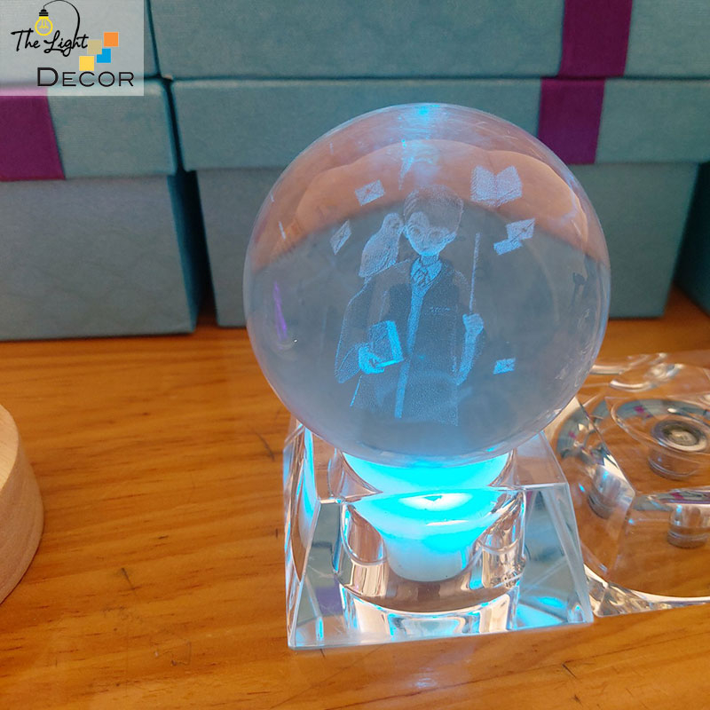 Bộ Quà Tặng Quả Cầu Pha Lê 3D larser LED Harry Potter