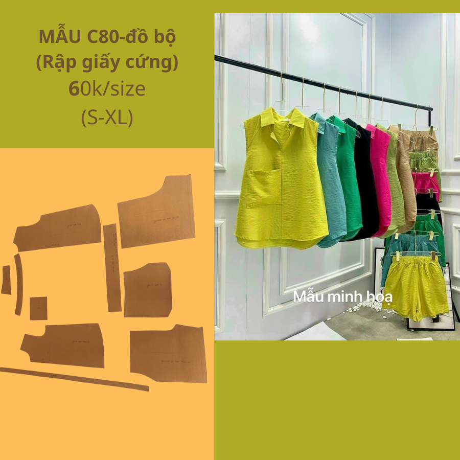 RẬP GIẤY CỨNG CẮT SẴN ĐỒ BỘ C80