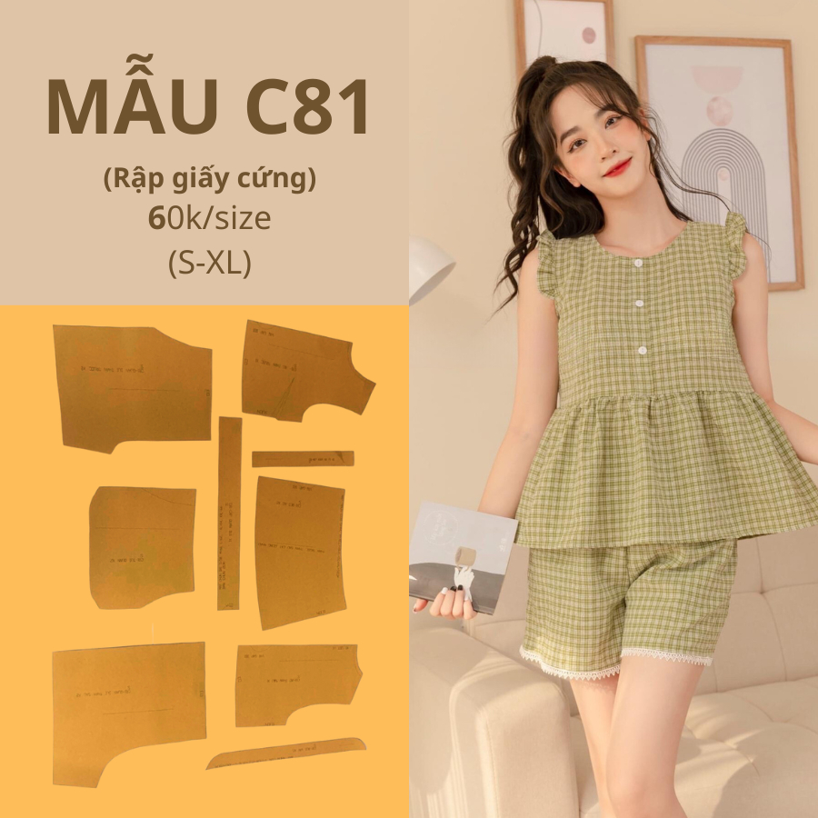 RẬP GIẤY CỨNG CẮT SẴN ĐỒ BỘ C81