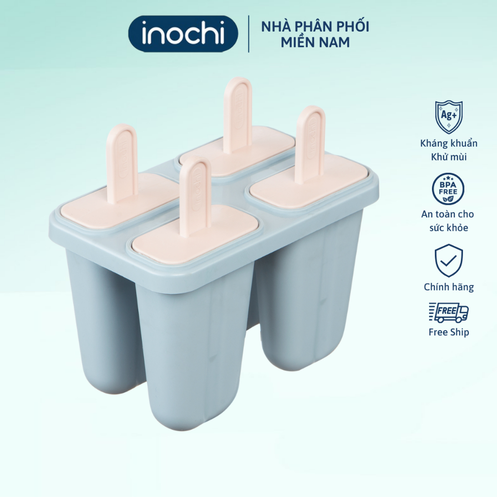 Khuôn làm kem que cho bé, nhựa nguyên sinh, không BPA an toàn tuyệt đối Inochi Kari Nhật Bản, có nắp đậy Vạn Ph