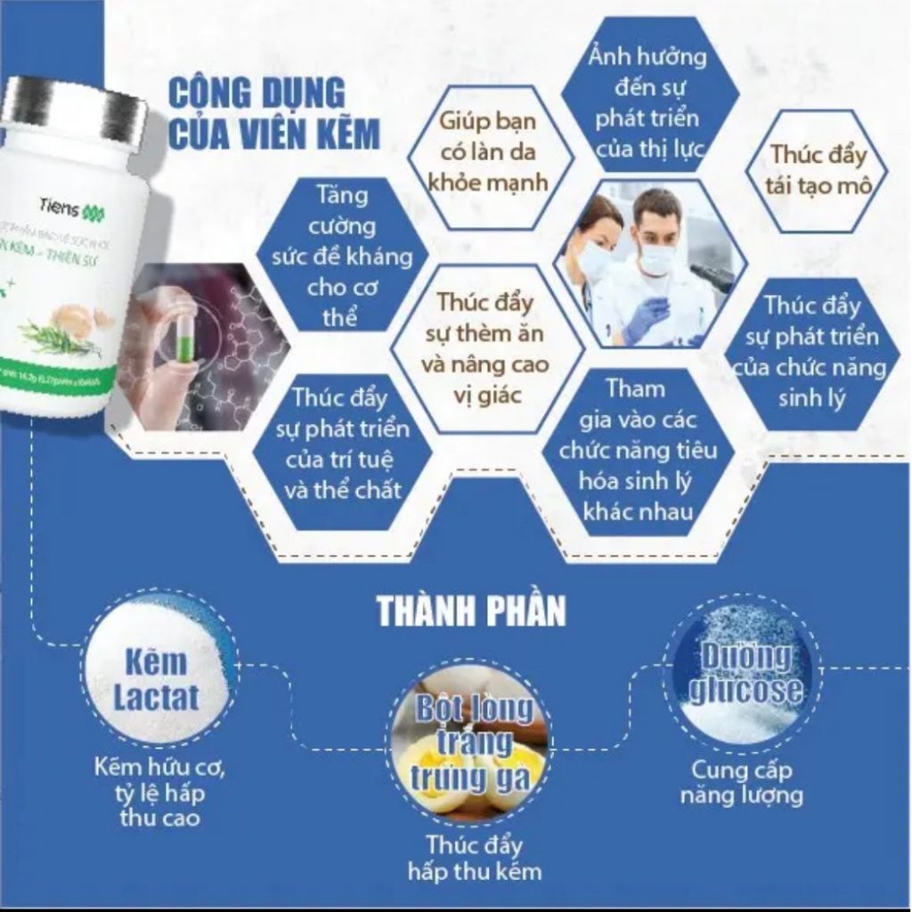 KẼM THIÊN SƯ  - TPBVSK Viên kẽm - Thiên Sư - 60 Viên