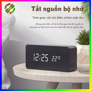 Đồng hồ báo thức hạt gỗ điện tử Đồng hồ báo thức LED kỹ thuật số thông minh Đồng hồ báo thức sáng tạo