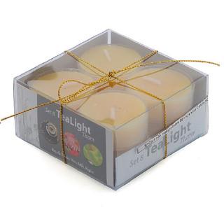 Hộp 8 nến tealight thơm đế nhựa Eden Candle FTRAMART NQM2059 (Vàng chanh, hương sả chanh)