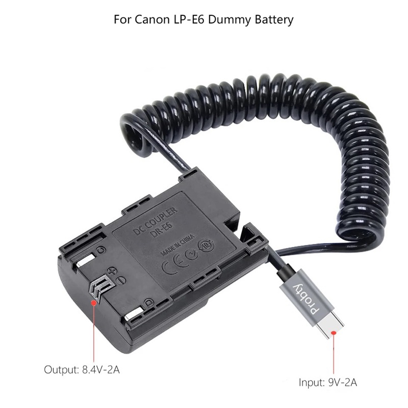 Dây nguồn màn hình dùng cho máy Canon LP-E6 sang cổng type C dây chuyển pin SmallHD502