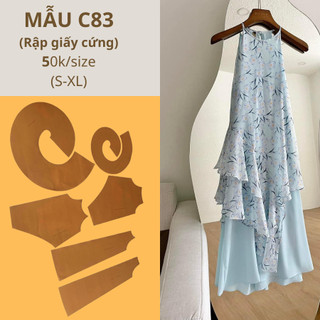 Rập giấy cứng cắt sẵn váy suông c83