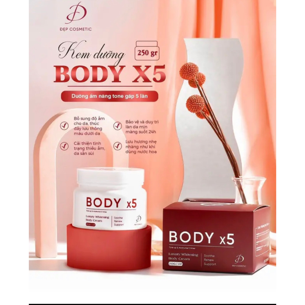 Kem body x5 -Chính hãng kem dưỡng trắng da body x5 dưỡng trắng chuyên sâu cho chị em