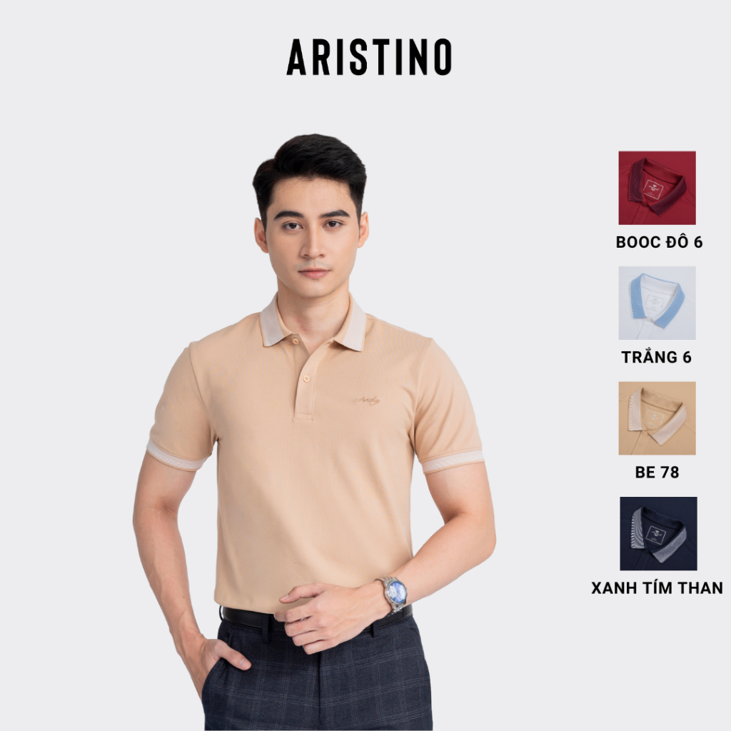 [MỚI] Áo polo nam ARISTINO phom Regular fit, chất liệu Cotton Organic mềm mại, màu sắc trẻ trung - APS165S3