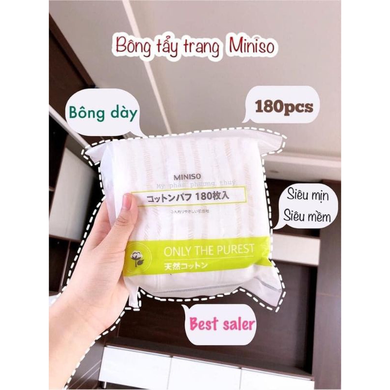 Bông tẩy trang Nhật Miniso_siêu mềm_siêu dai