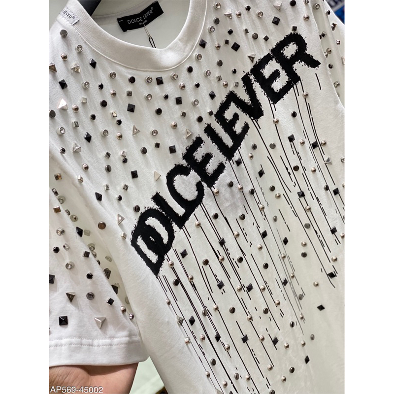 Áo phông Dol.Ce đính đá hoạ tiết chữ nổi bật mới