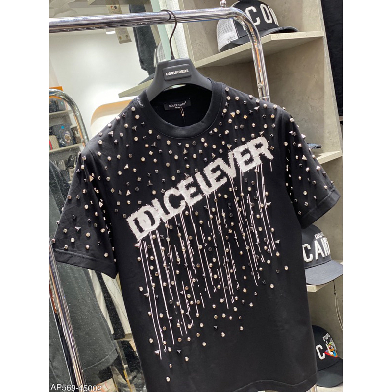 Áo phông Dol.Ce đính đá hoạ tiết chữ nổi bật mới