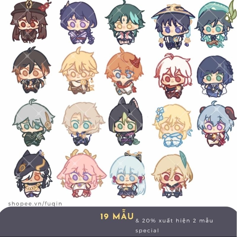 Hình dán Genshin Impact mỗi gói 5 sticker