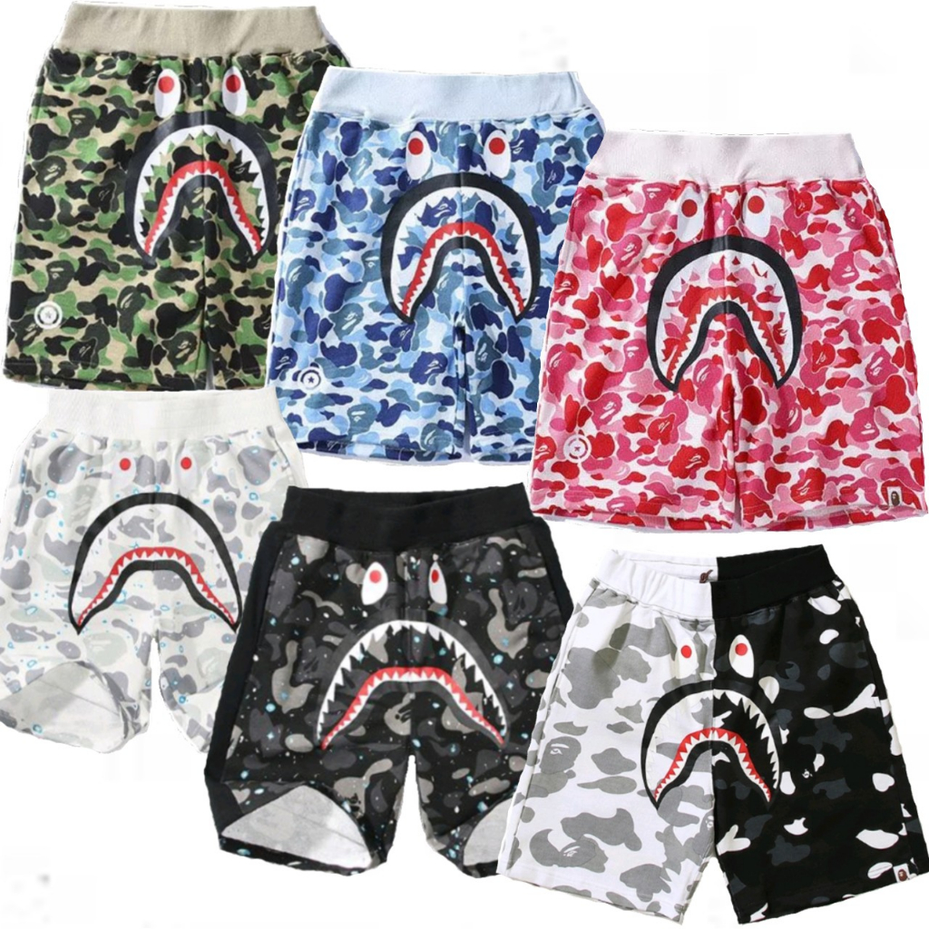 Combo 3 Quần Short Bape Shark, Quần đùi Bape Cá Ngáo, Đùi ngố A bathing Ape Cá mập 3 màu Camo