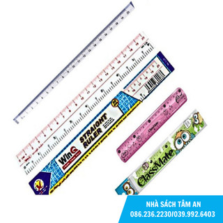 Thước kẻ cứng/dẻo 15cm/ 20cm/ 30cm deli/ classmate/ kewen ... nhiều mẫu - in đậm nét - rõ ràng