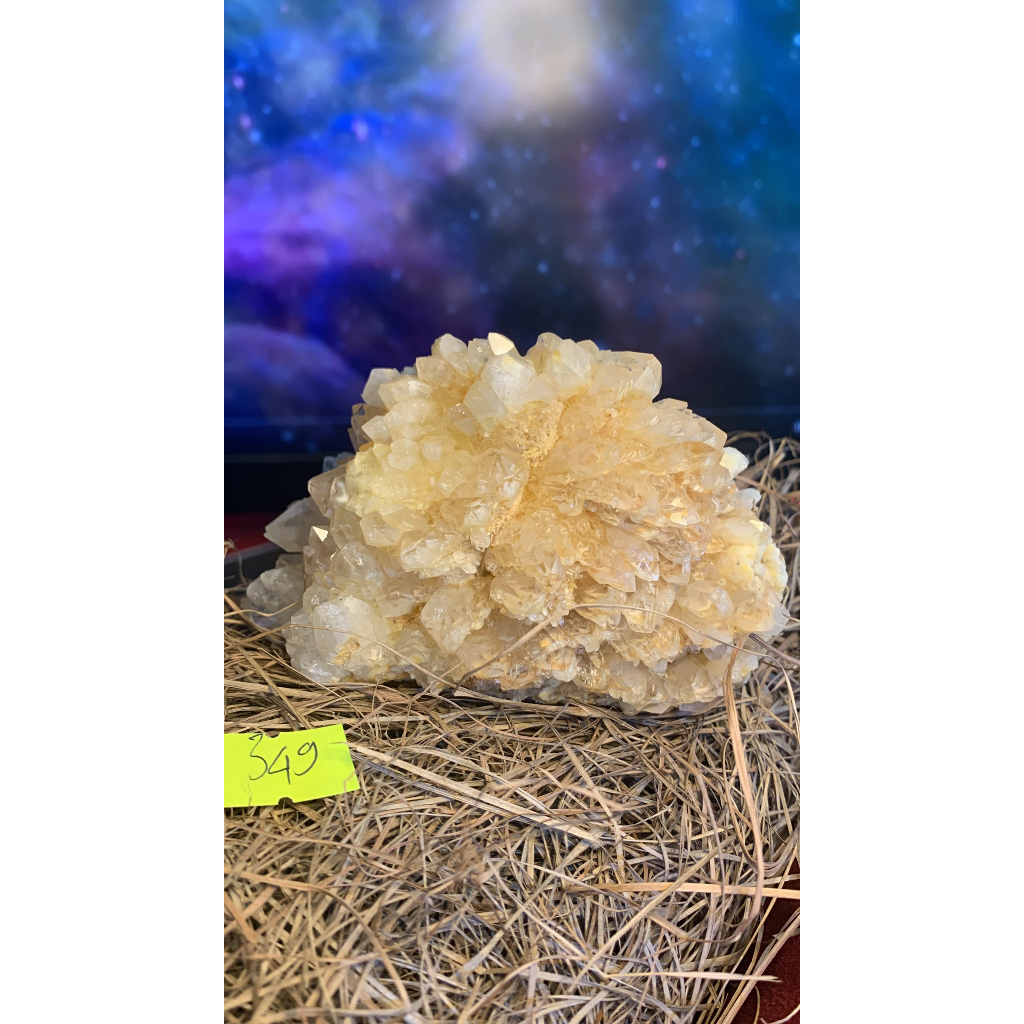 Stone tự nhiên Thạch Anh bông hoa vàng vàng tự nhiên tán sắc lắp lánh tài lộc mã 349