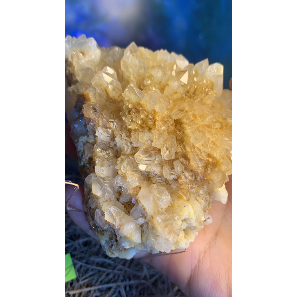 Stone tự nhiên Thạch Anh bông hoa vàng vàng tự nhiên tán sắc lắp lánh tài lộc mã 349