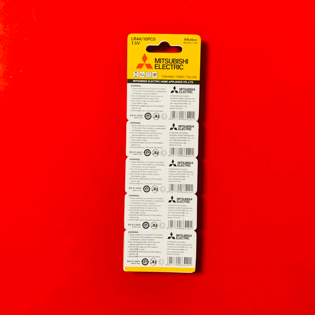 Pin LR44 AG13 Mitsubishi thay máy tính Casio vỉ 10 viên