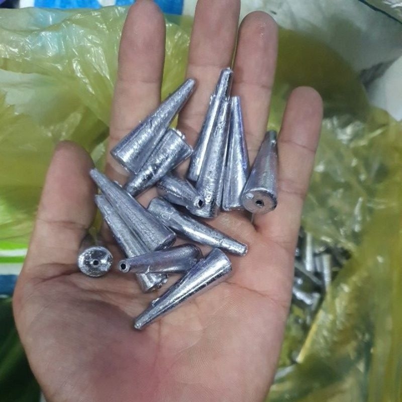Chì nhọn xuyên tâm câu cá , chì nón size từ 1g-50g