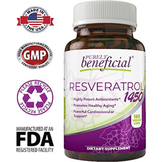 Viên uống Resveratrol hỗ trợ tim mạch, chống lão hóa 1450mg 180 viên Purely Beneficial