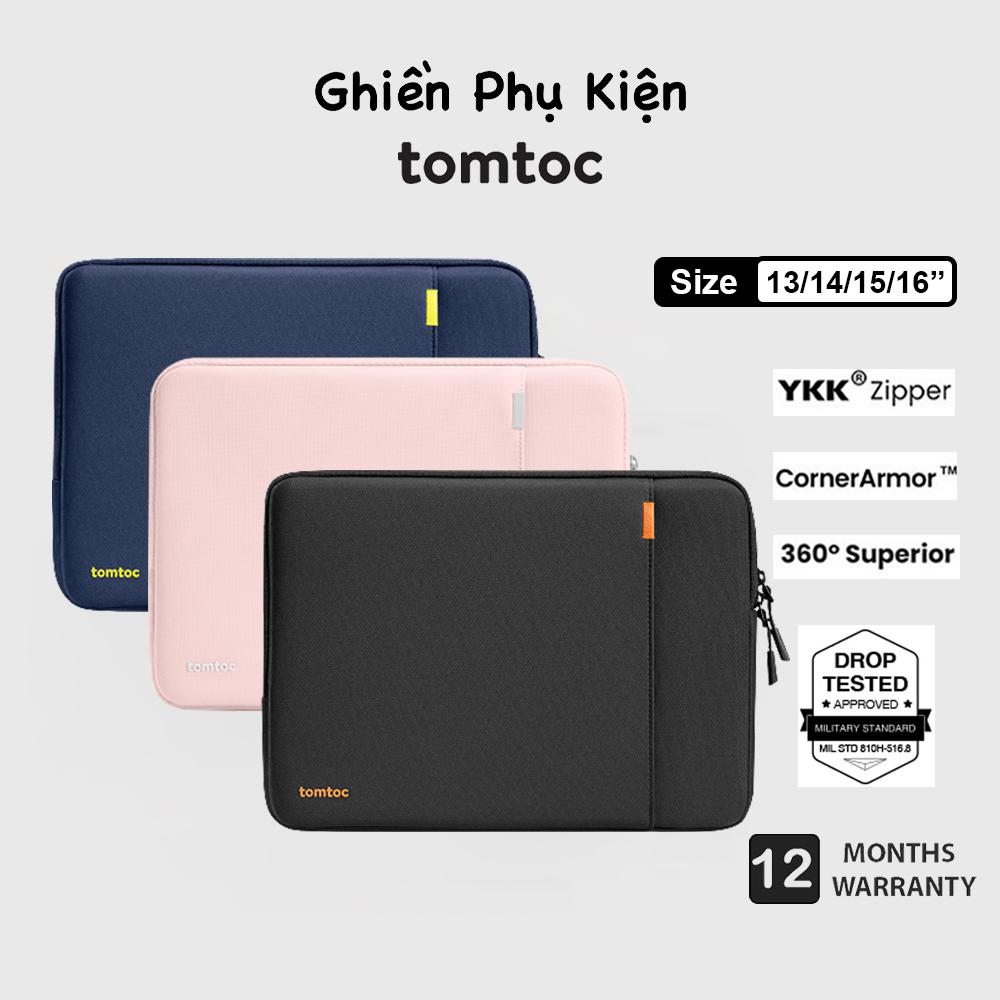 Túi Chống Sốc Tomtoc USA 360 Protective Dành Cho Macbook Air/Pro M1/M2 13/14/15/16inch