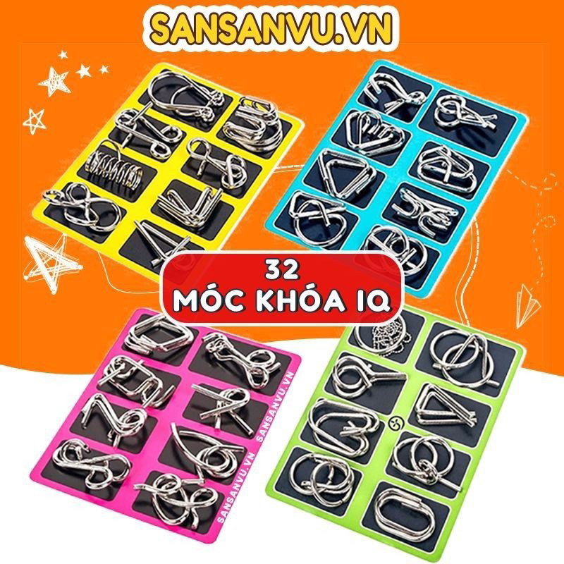 Đồ chơi trí tuệ Nhật Bản tháo lắp vòng sắt thông minh - Móc khóa IQ tư duy, thử thách mở khóa