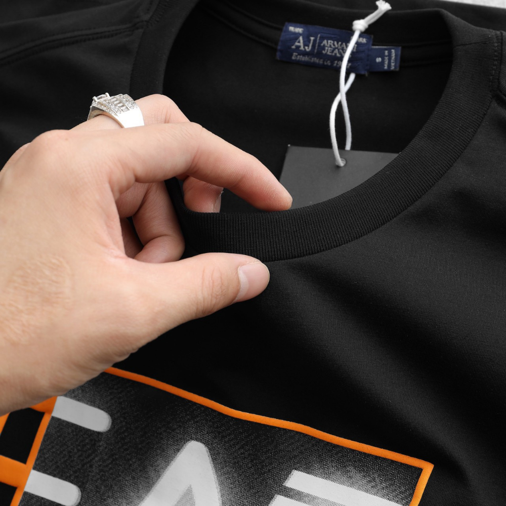 Áo thun thời trang unisex EA7, chất thun cotton 4 chiều, logo in nổi độc đáo AT77