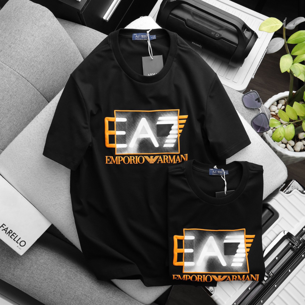 Áo thun thời trang unisex EA7, chất thun cotton 4 chiều, logo in nổi độc đáo AT77