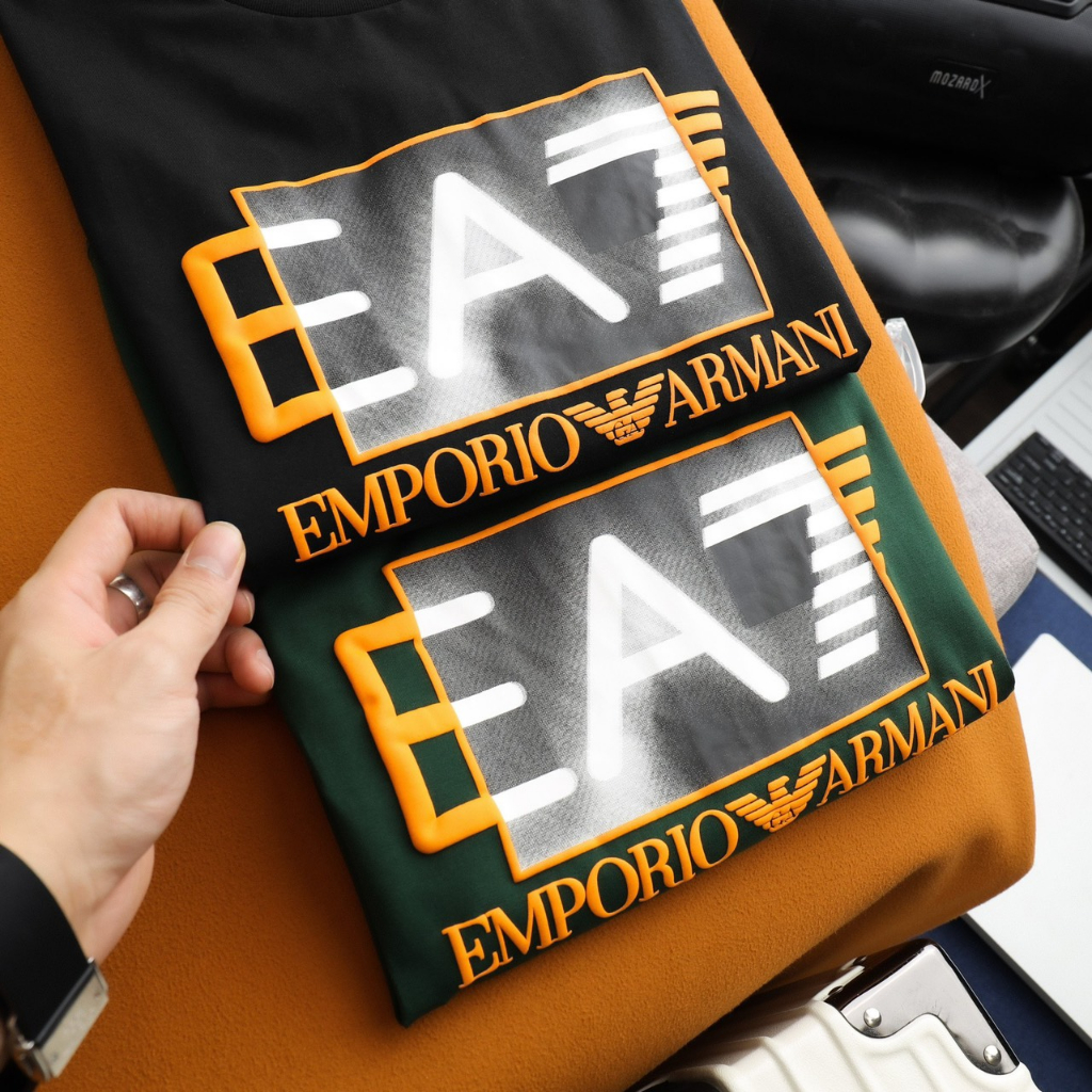 Áo thun thời trang unisex EA7, chất thun cotton 4 chiều, logo in nổi độc đáo AT77