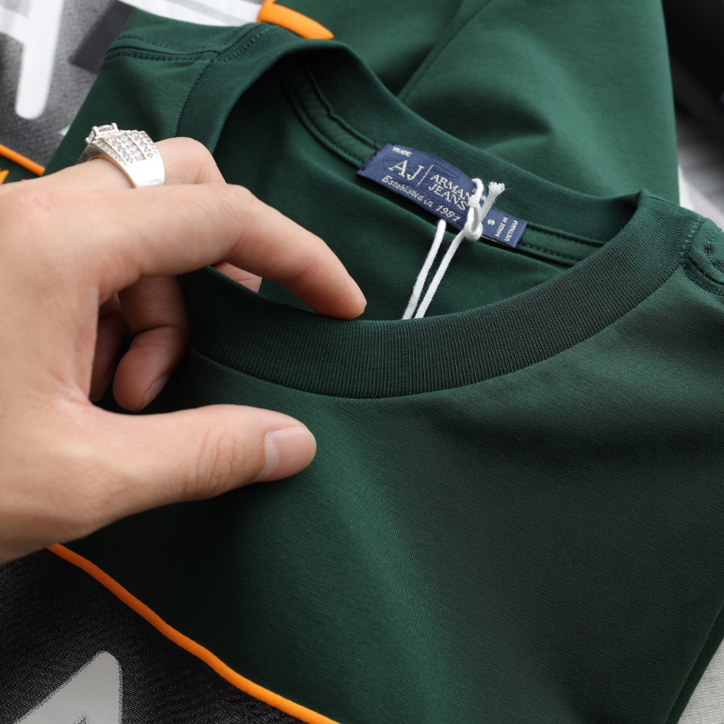 Áo thun thời trang unisex EA7, chất thun cotton 4 chiều, logo in nổi độc đáo AT77