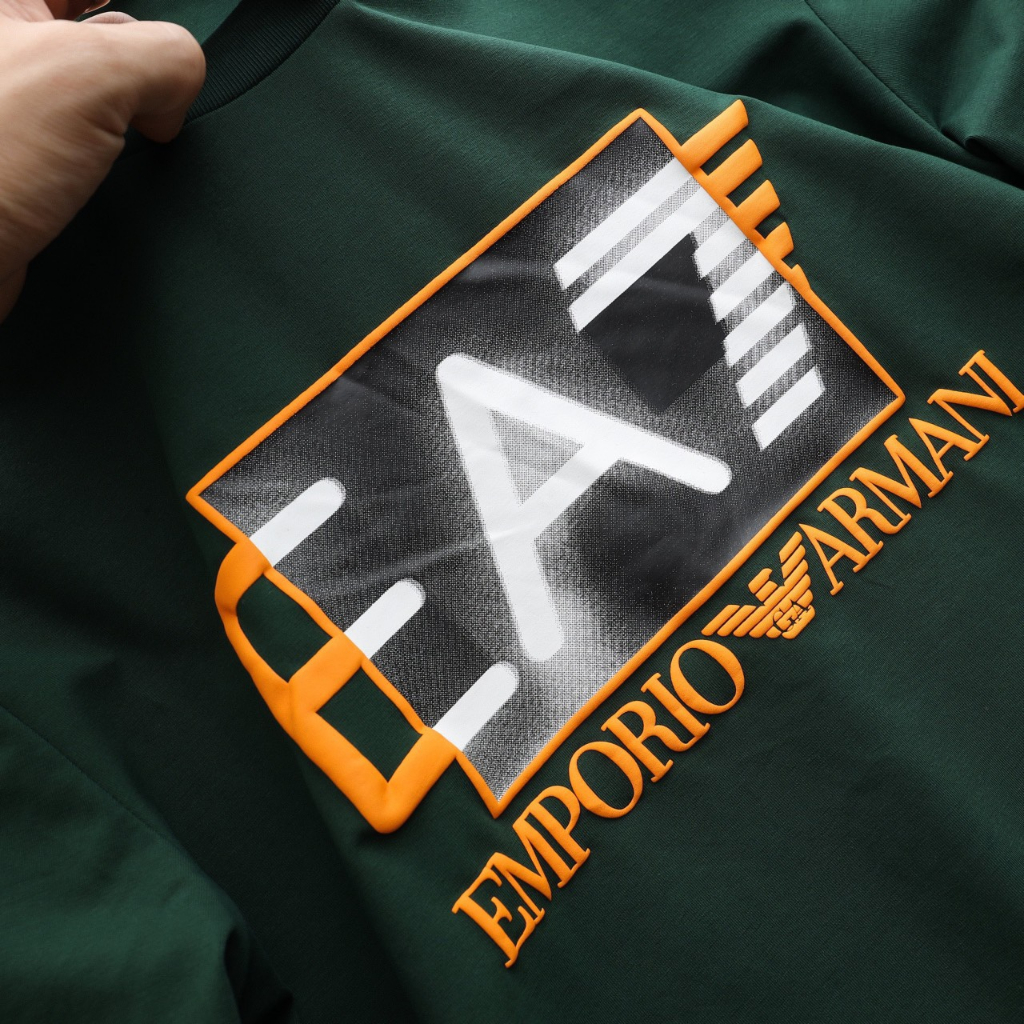 Áo thun thời trang unisex EA7, chất thun cotton 4 chiều, logo in nổi độc đáo AT77