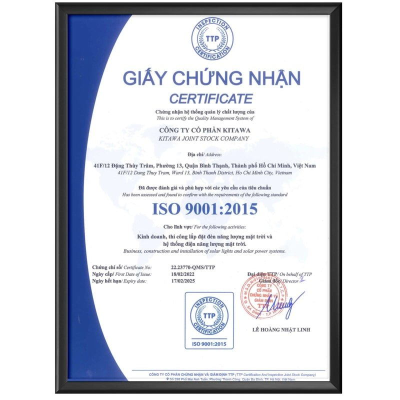 Đèn pha năng lượng mặt trời 25w Kitawa DP125