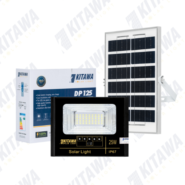 Đèn pha năng lượng mặt trời 25w Kitawa DP125